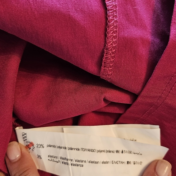 Pull&Bear Fuscia Halter Ruched Mini Dress Spaghetti Straps Sz M NWT - Picture 12 of 13